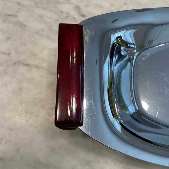 Vintage Mid Century Stainless Steel Serving Tray - Picture 5 of 5